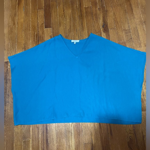 Aritzia Babaton Oversized Crop Blouse Teal V-Neck (Size XXS) - Picture 4 of 6